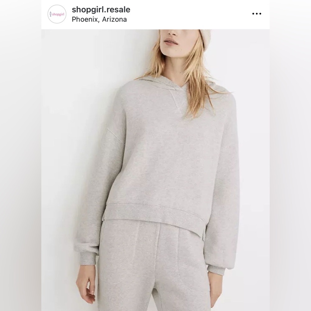 $20 ADD ON Madewell MWL Airyterry Hoodie Sweatshirt Pullover Gray XS SMALL